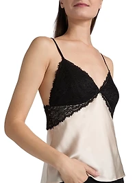 Hilda Lace-Trimmed Silk Camisole
