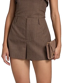 Jolie Plaid Tweed Shorts
