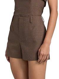 Jolie Plaid Tweed Shorts