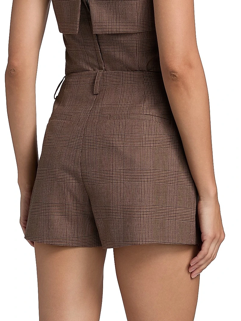 Jolie Plaid Tweed Shorts