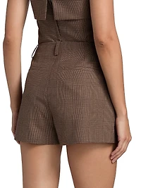 Jolie Plaid Tweed Shorts