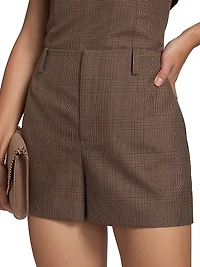 Jolie Plaid Tweed Shorts