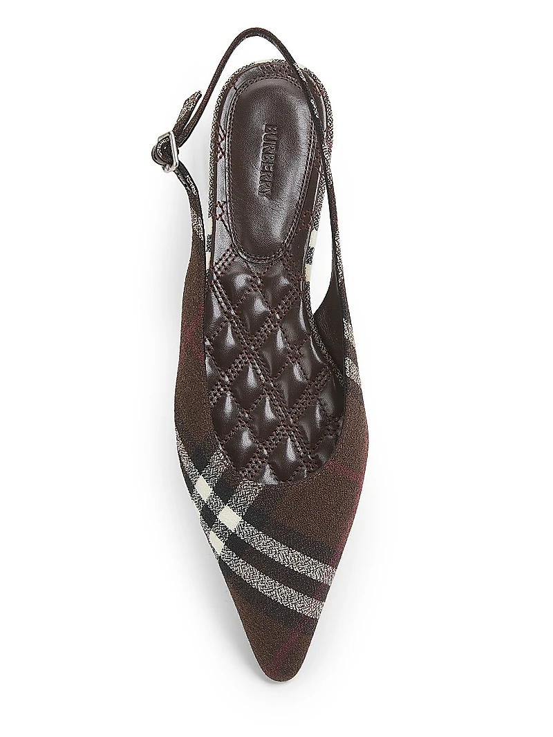 Dame Check Slingback Flats