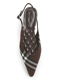 Dame Check Slingback Flats