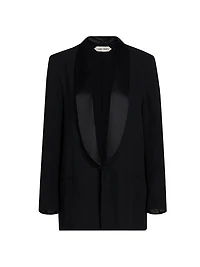 Satin Lapel Silk Blazer