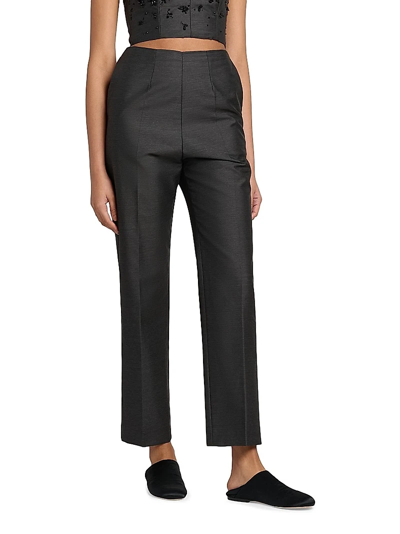 Virgin Wool-Silk Trousers