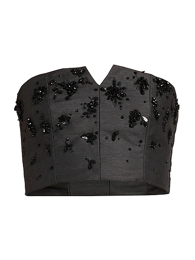 Virgin Wool-Silk Sequined Top