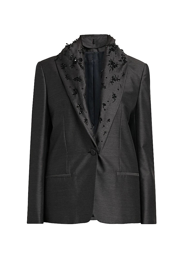 Embellished Wool-Silk Jacket