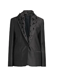 Embellished Wool-Silk Jacket