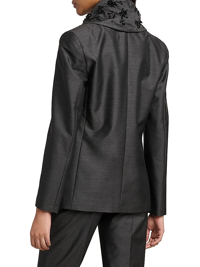 Embellished Wool-Silk Jacket
