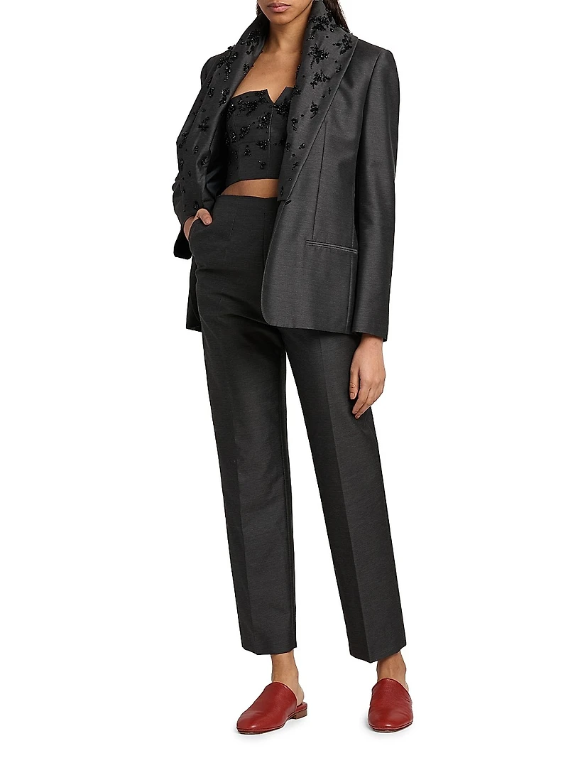 Embellished Wool-Silk Jacket