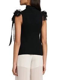 Cashmere-Wool Ruffled Top