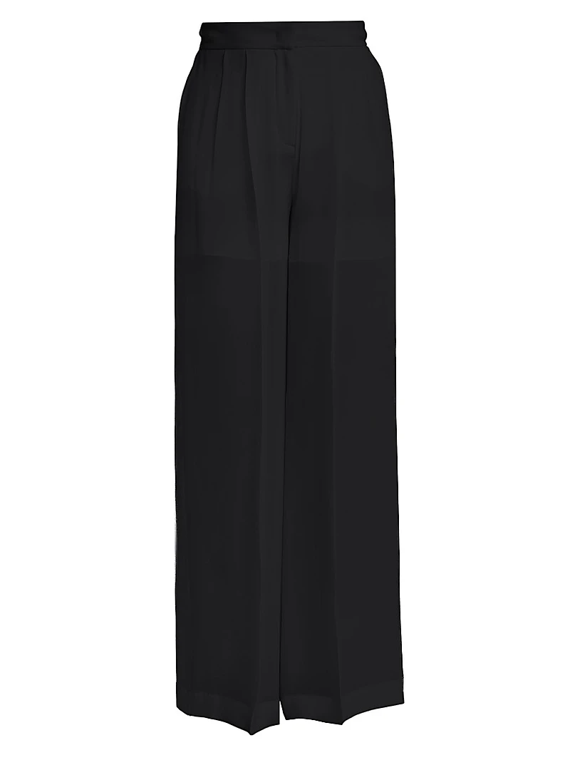 Silk Wide-Leg Trousers