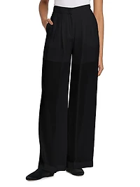 Silk Wide-Leg Trousers