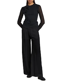 Silk Wide-Leg Trousers