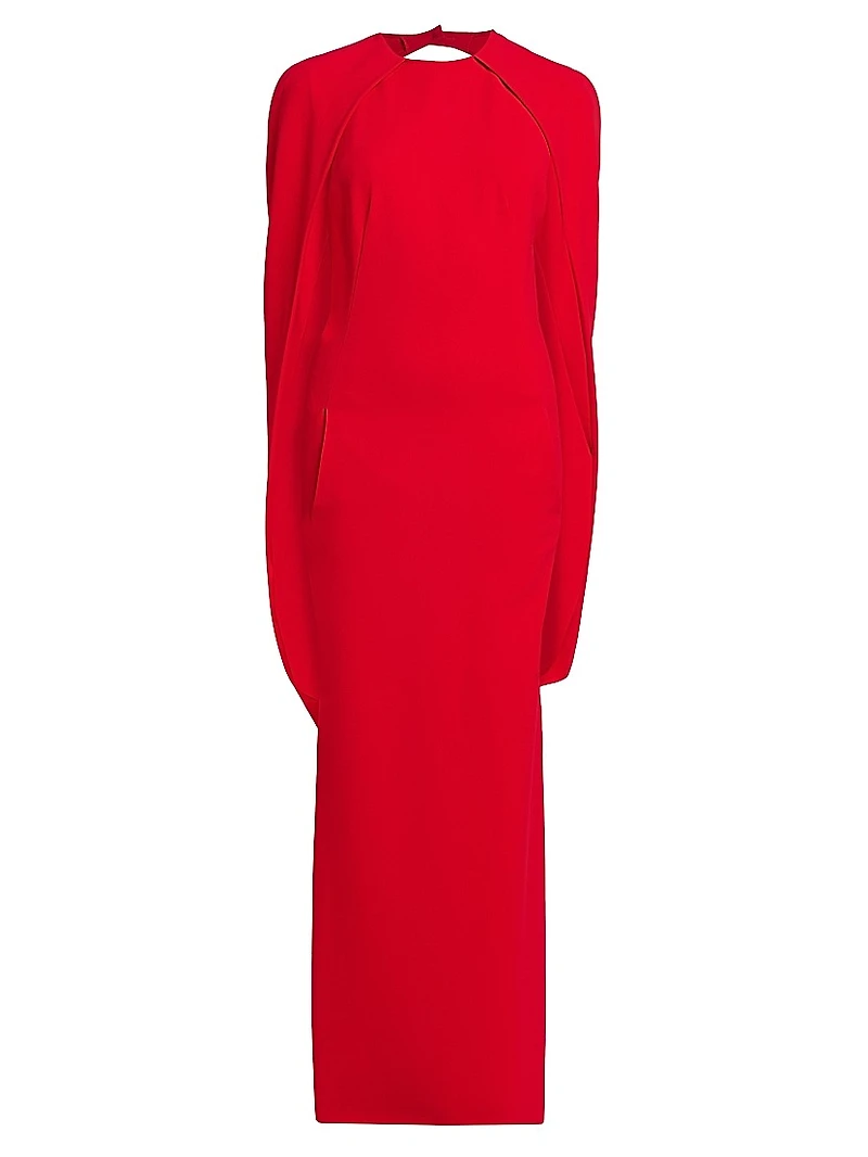 Stretch Cape-Back Column Dress