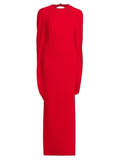 Stretch Cape-Back Column Dress
