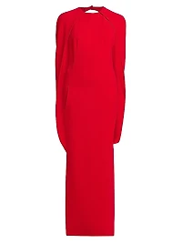 Stretch Cape-Back Column Dress