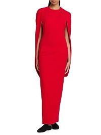 Stretch Cape-Back Column Dress