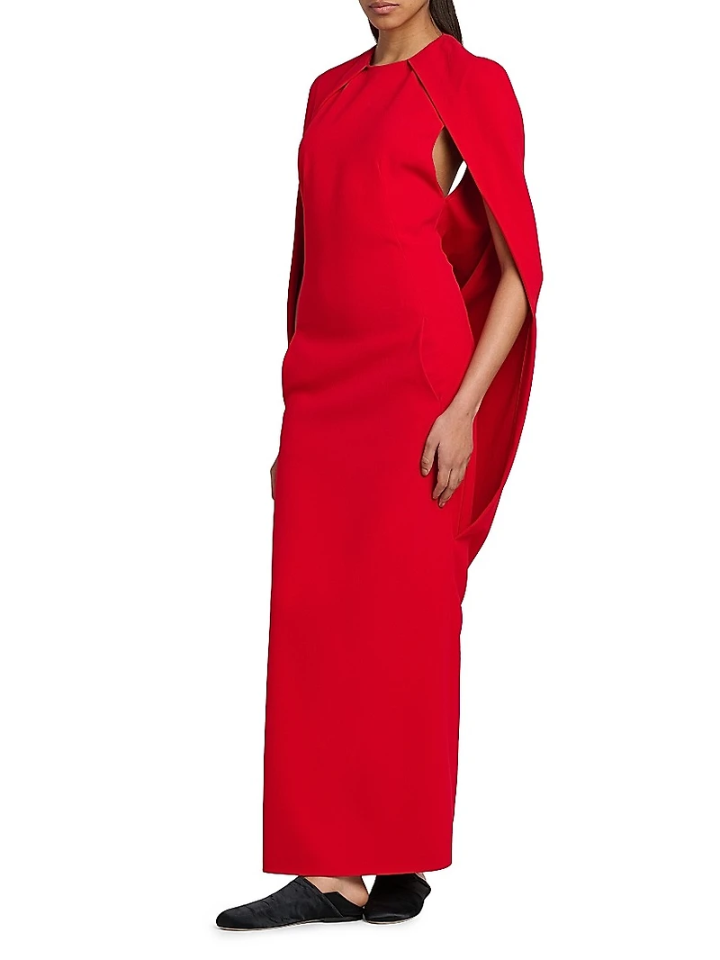Stretch Cape-Back Column Dress