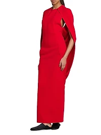 Stretch Cape-Back Column Dress