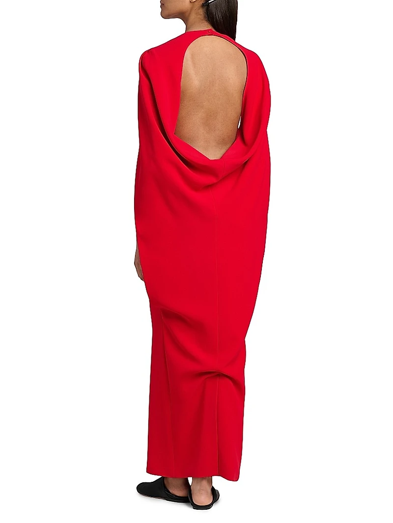 Stretch Cape-Back Column Dress