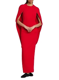 Stretch Cape-Back Column Dress