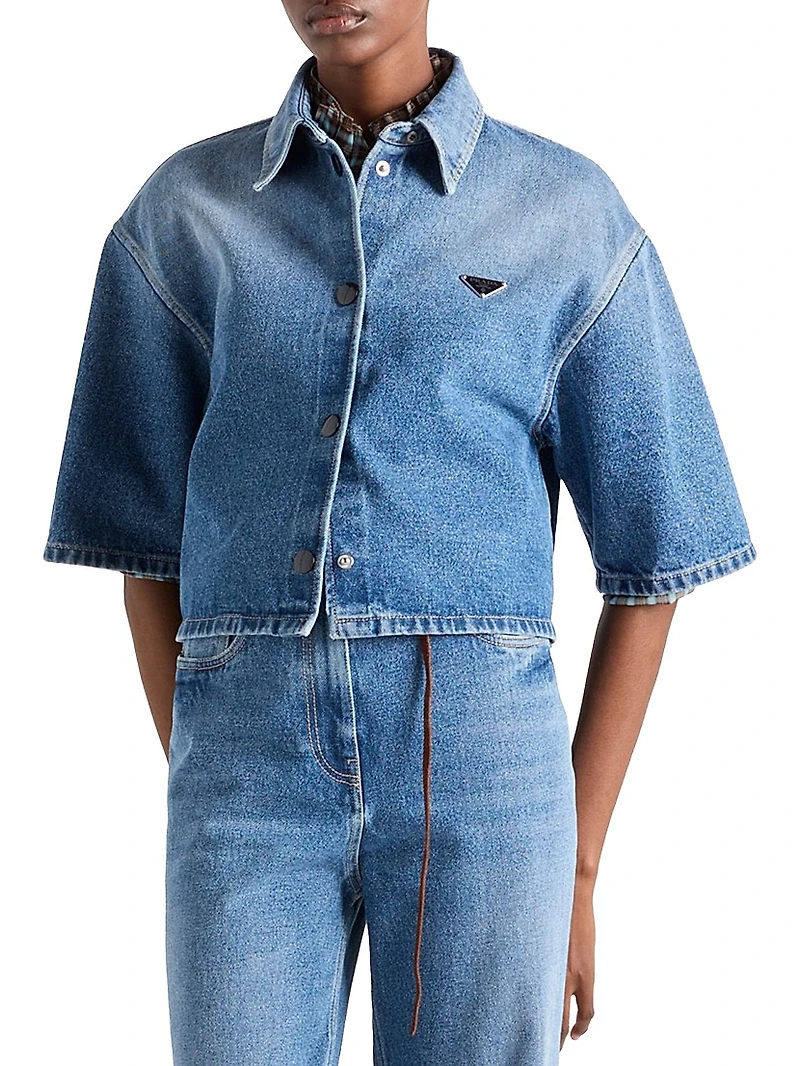 Cropped Denim Shirt