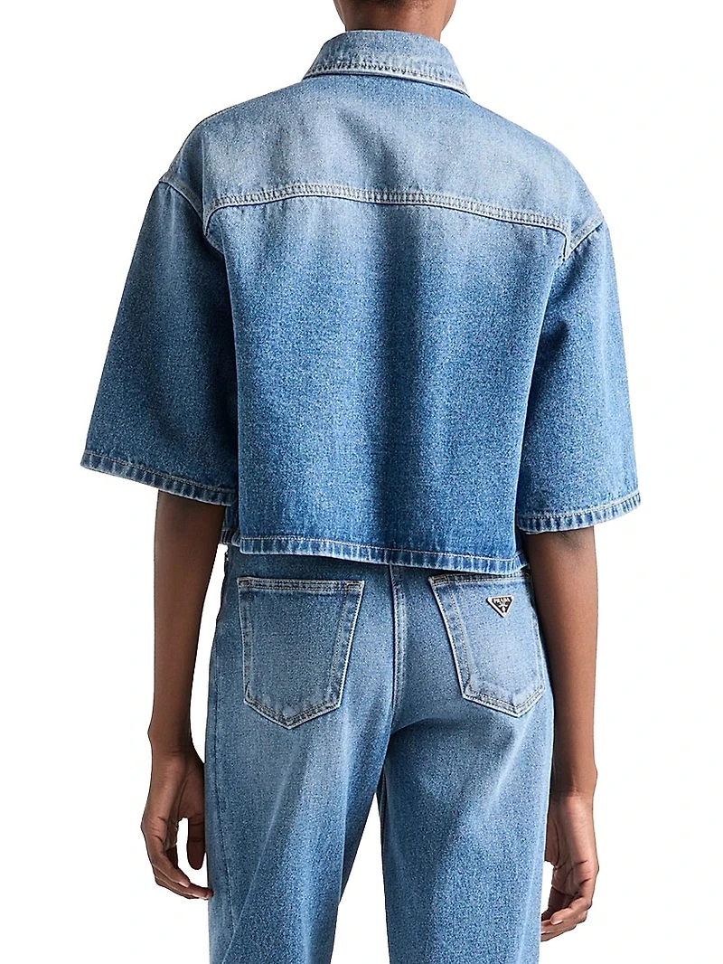 Cropped Denim Shirt