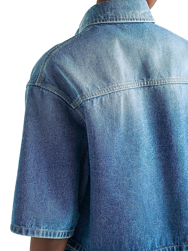 Cropped Denim Shirt