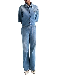 Cropped Denim Shirt
