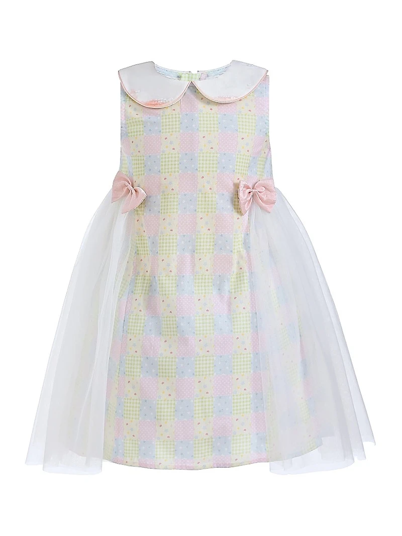 Little Girl's Spring Gingham Tulle Dress