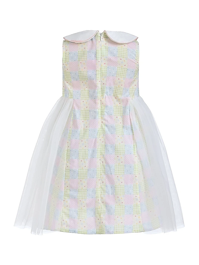 Little Girl's Spring Gingham Tulle Dress