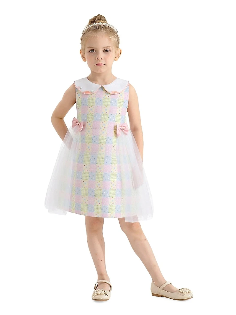Little Girl's Spring Gingham Tulle Dress