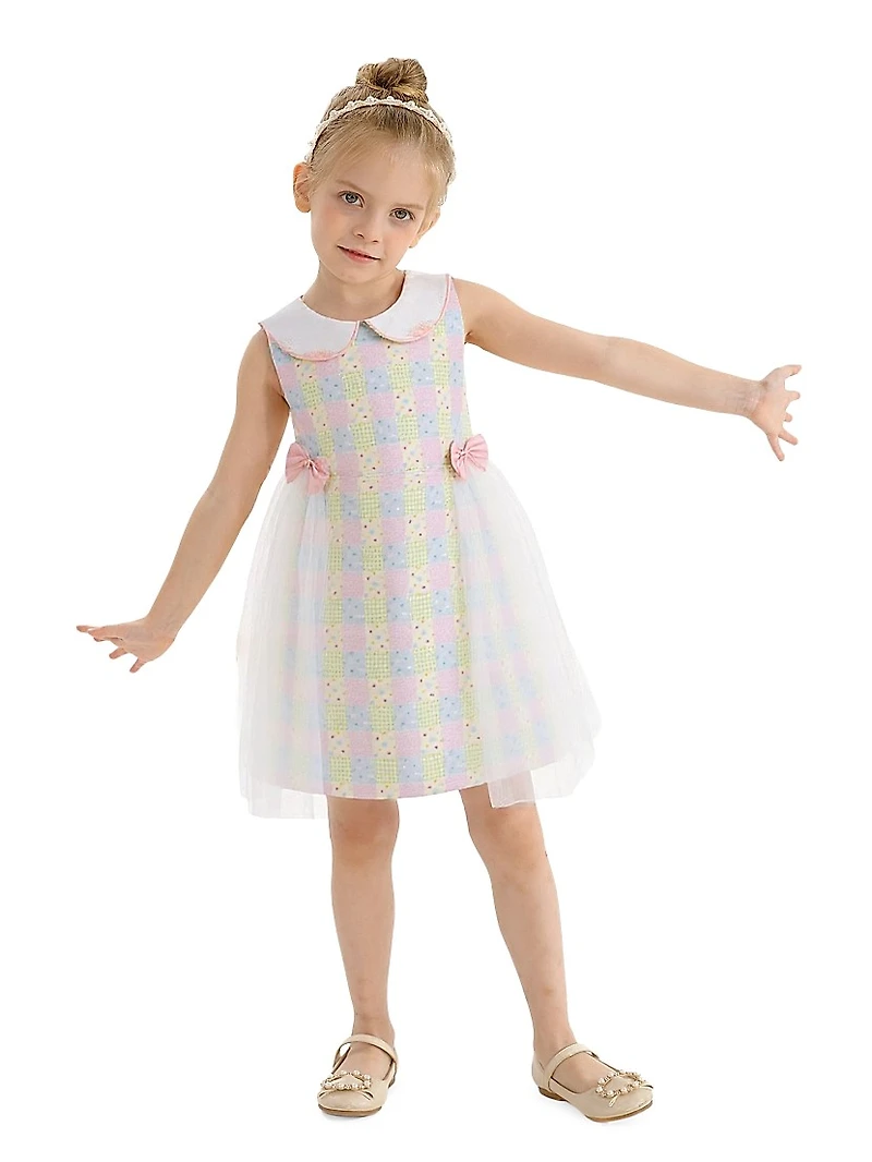 Little Girl's Spring Gingham Tulle Dress