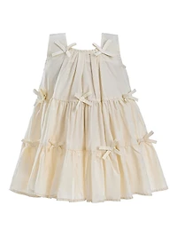 Little Girl's Tiered Ribbon Sleeveless Dress