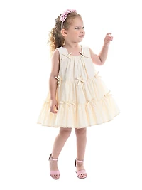 Little Girl's Tiered Ribbon Sleeveless Dress