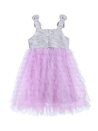 Little Girl's Tulle Silhouette Bow Pom Dress