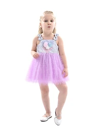 Little Girl's Tulle Silhouette Bow Pom Dress