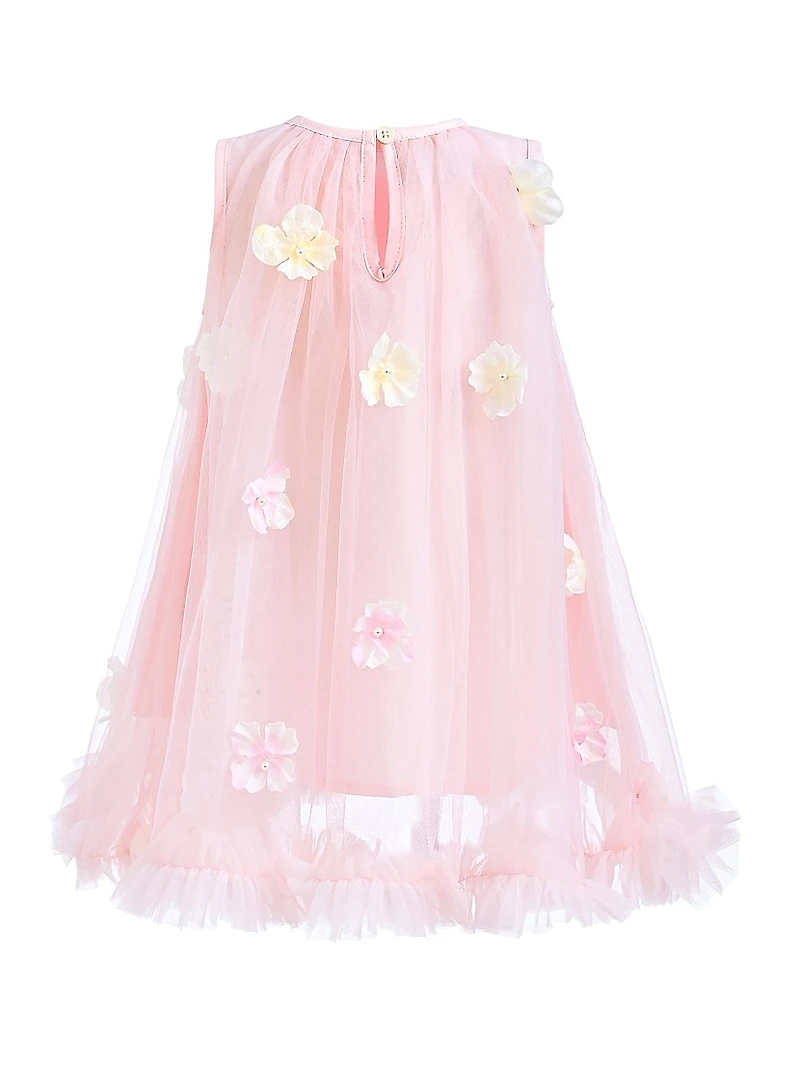 Little Girl's Tulle Layered Floral Dress