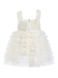 Little Girl's Bow Tiered Tulle Dress
