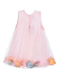 Little Girl's Floral Layered Sleeveless Dress