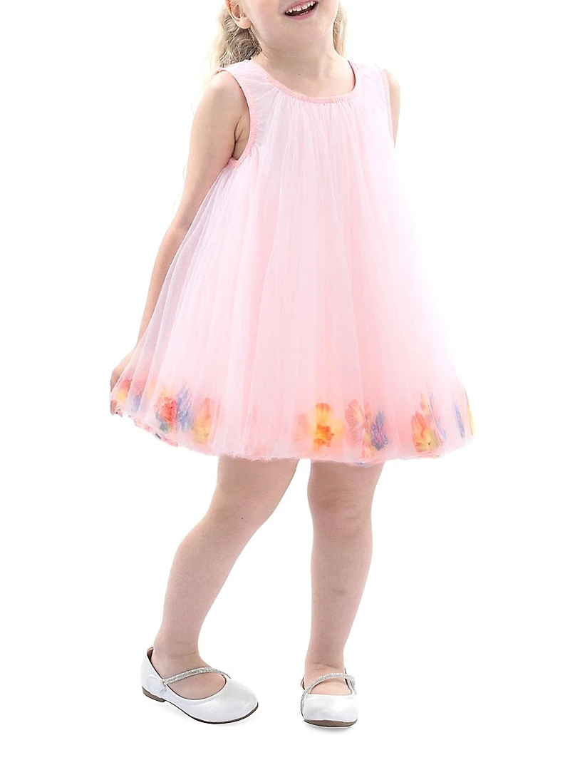 Little Girl's Floral Layered Sleeveless Dress