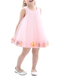 Little Girl's Floral Layered Sleeveless Dress
