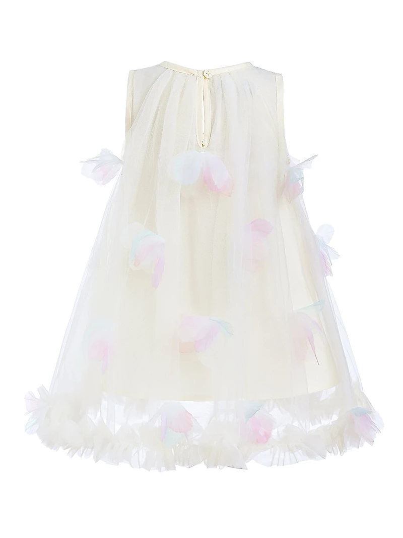 Little Girl's Blooming Tulle Sleeveless Dress