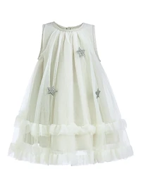 Little Girl's Sleeveless Star Ruffle Dress