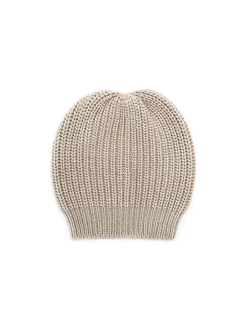 Cashmere and Silk Diamond Yarn Knit Beanie