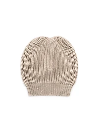Cashmere and Silk Diamond Yarn Knit Beanie