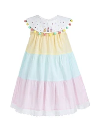 Little Girl's Layered Pom Dress