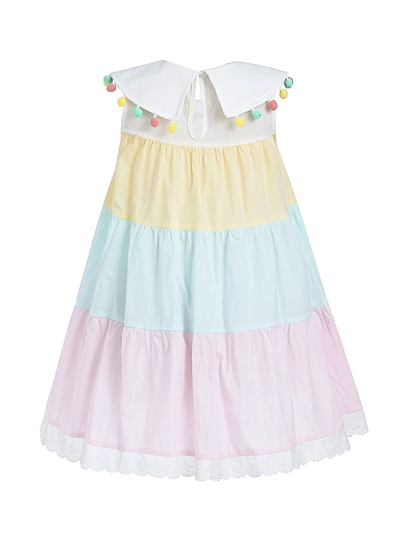 Little Girl's Layered Pom Dress
